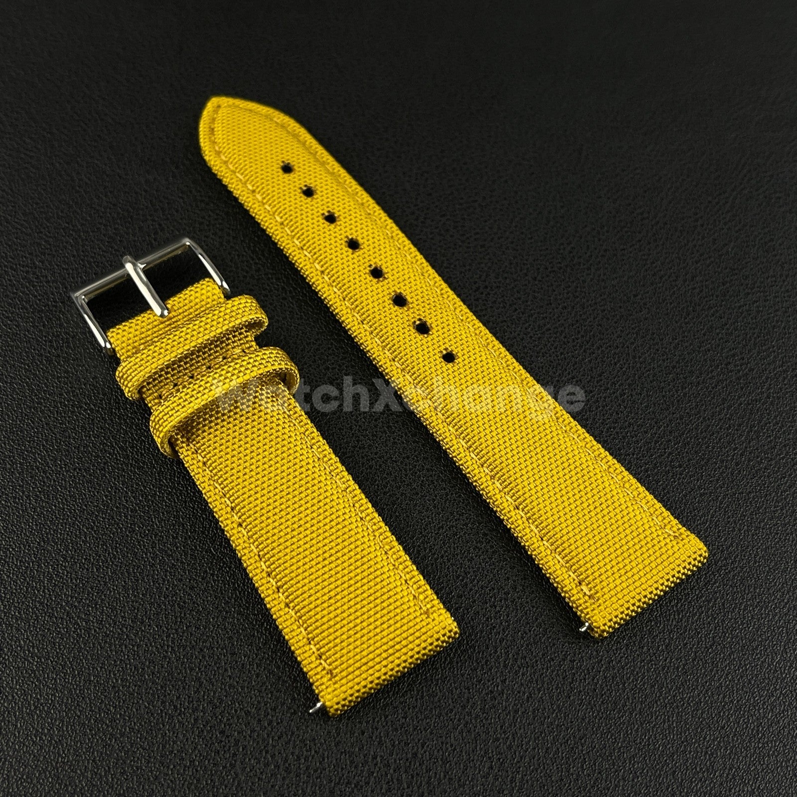 Yellow Watch Strap Band Nylon Canvas Sailcloth Quick Release 20mm 22mm 24mm