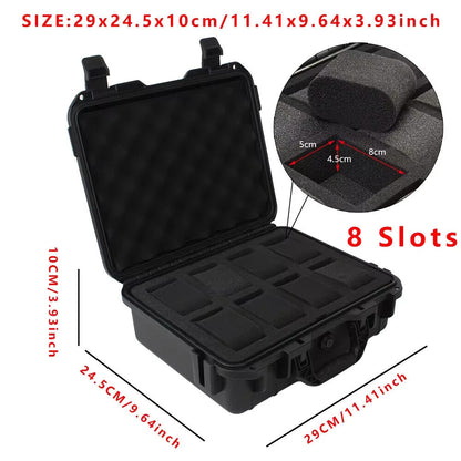 8 Watch Storage Case Shock Proof Travel Resistant Lock Lockable Waterproof