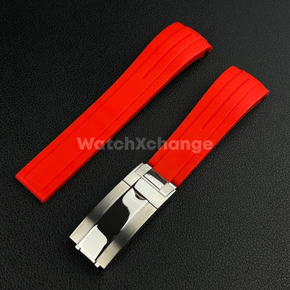 Replacement Submariner GMT 20mm Red Silicone Rubber Watch Strap Band For Rolex