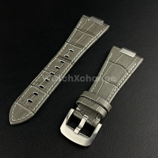 27mm Grey Leather Strap For TISSOT PRX Powermatic 80 Watch Band 40mm