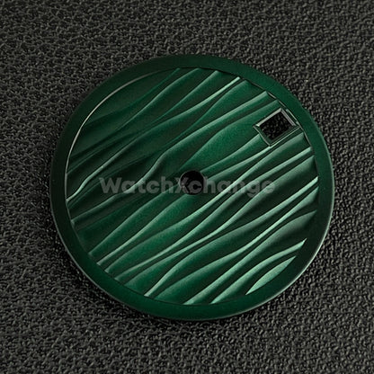 28.5mm Green Wave Texture Watch Dial Face for SEIKO NH35 NH36 Movements Parts