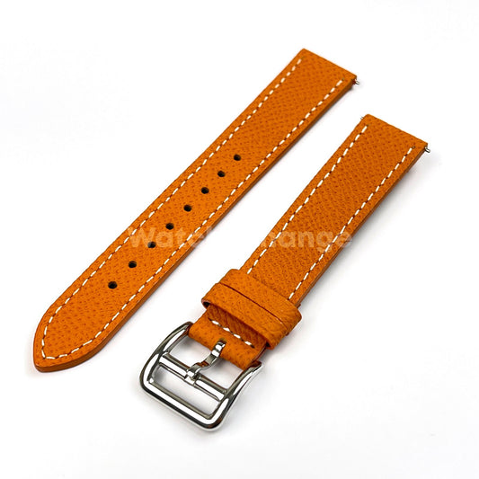 Orange Universal Quick Release Genuine Leather Watch Strap Band 18mm 20mm 22mm