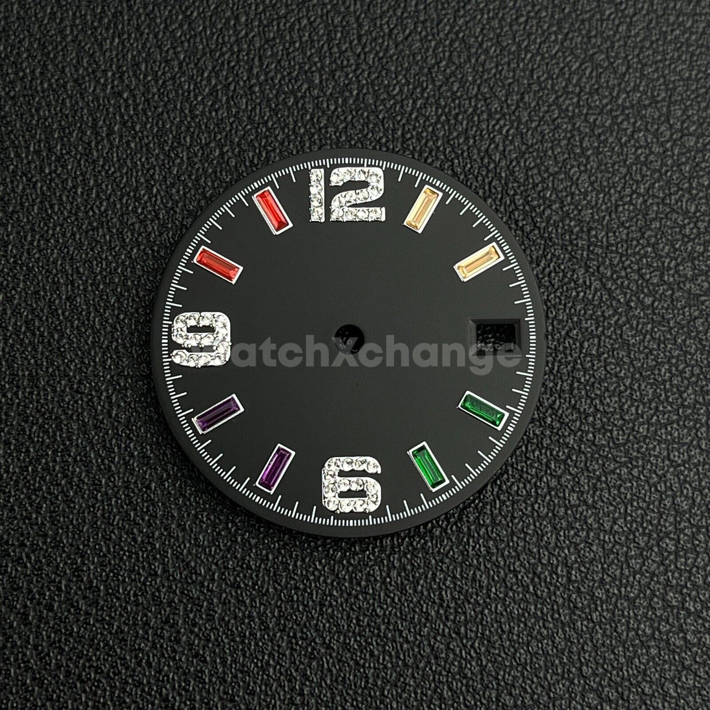 28.5mm Black Rainbow Sunburst Watch Dial for SEIKO NH35 NH36 Movement Parts
