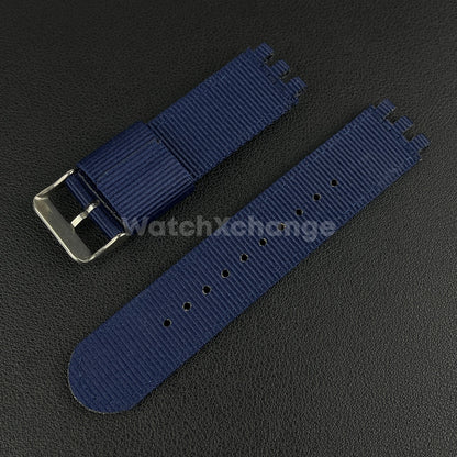 Blue Nylon Strap For Swatch Canvas Watch Band Sport Wristband 19mm