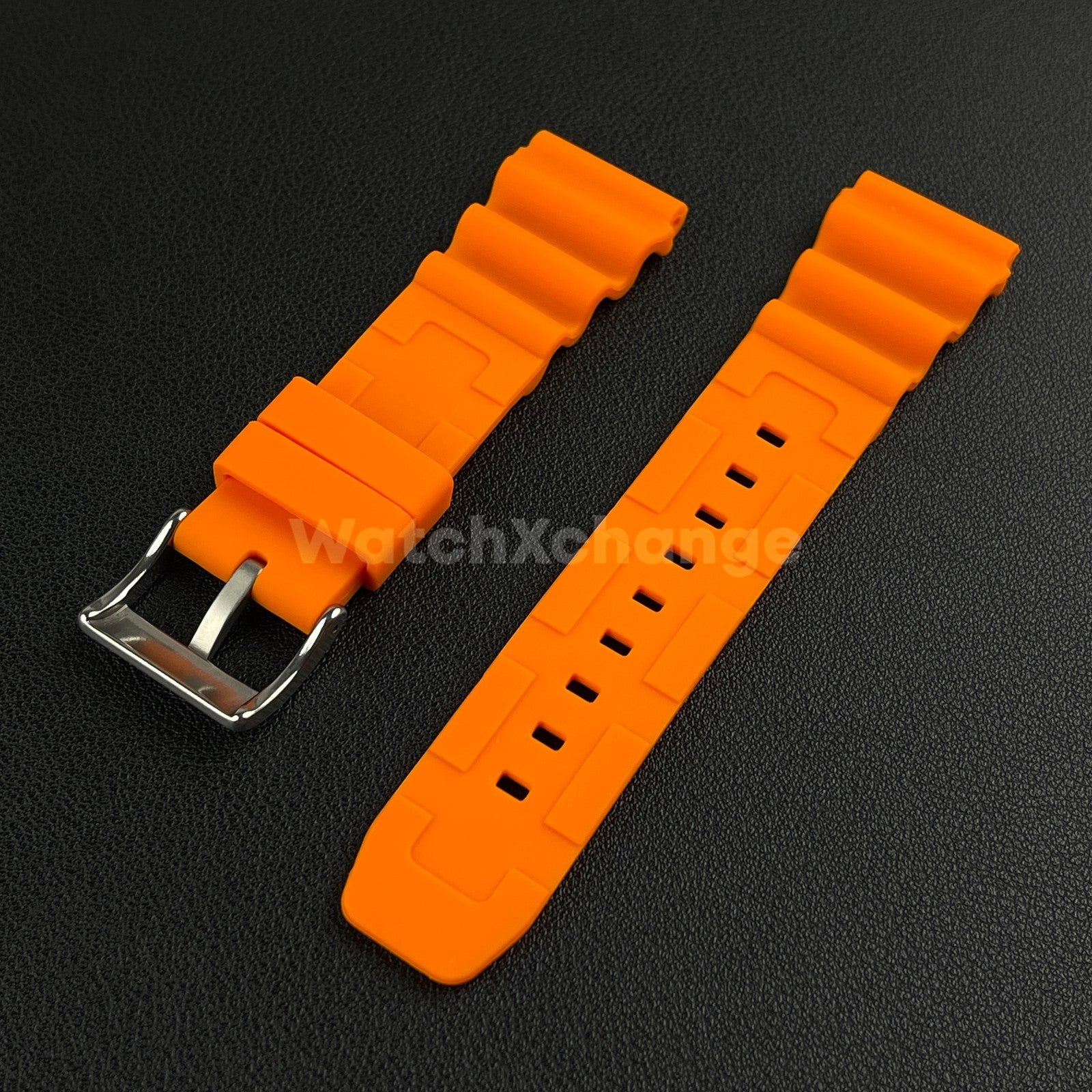 Orange Rubber Watch Strap Band For Rolex Seiko SKX007 Citizen Universal 20/22mm