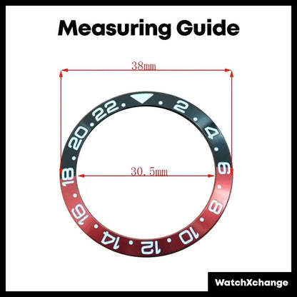 38mm Metal Bezel insert For Divers Watch Rolex GMT Seiko SKX SRPD Red