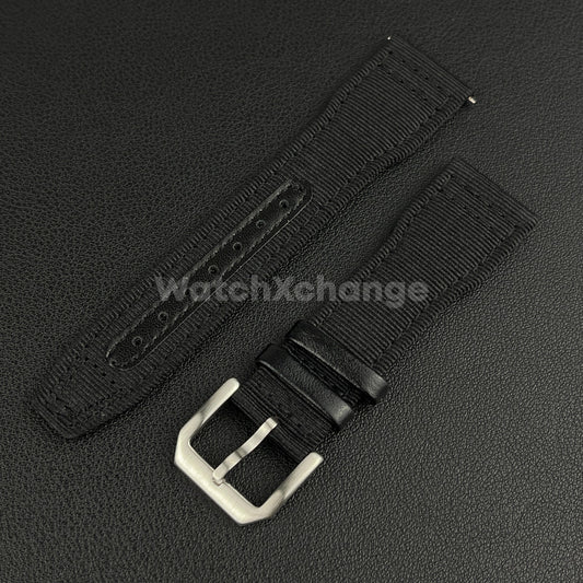 Black Nylon Canvas Watch Strap 20mm 21mm 22mm IWC Pilot Waterproof Sport Band