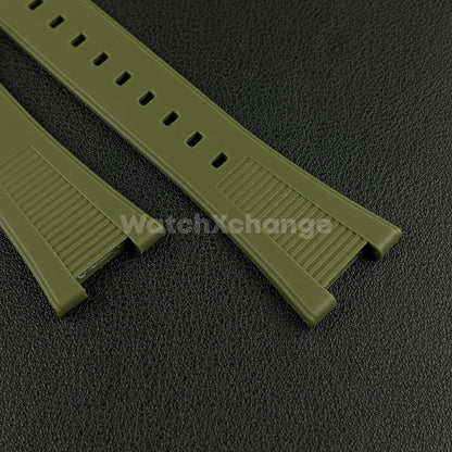 Green 25*12mm Silicone Rubber Watch Strap For Patek Phillip Nautilus 5711 5712