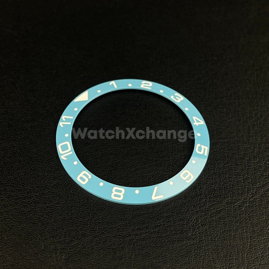 38mm Ceramic Bezel insert Light Sky Blue & White For Rolex Seiko SKX SRPD