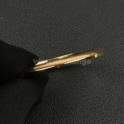 Rose Gold Curved Polished Stainless Steel Watch Bezel Insert Ring 36mm 39mm