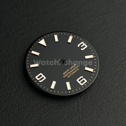 29mm Black & Rose Gold Watch Dial for SEIKO NH35 NH36 Watch Movement Parts