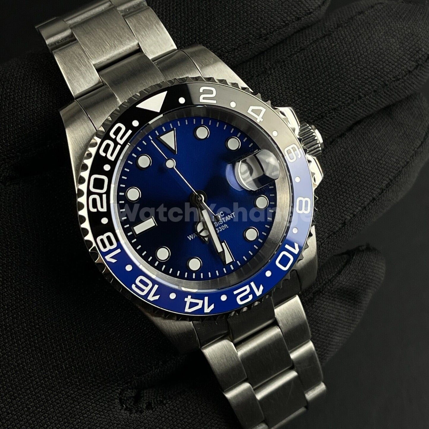 Black & Blue 40mm Diving Mens Watch NH35A Automatic Movement Sapphire Steel