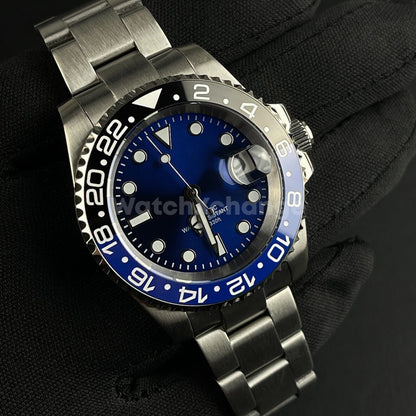 Black & Blue 40mm Diving Mens Watch NH35A Automatic Movement Sapphire Steel