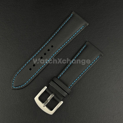 Black Nylon Strap fit Tag Heuer Monaco Carrera Formula 1 Watch 24mm