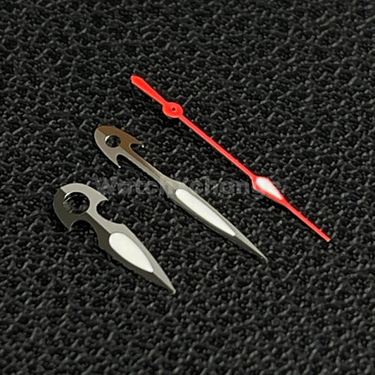 Silver & Red Fish Sword Watch Hands For Seiko NH34 NH35 4R35 NH36 4R36 7S36