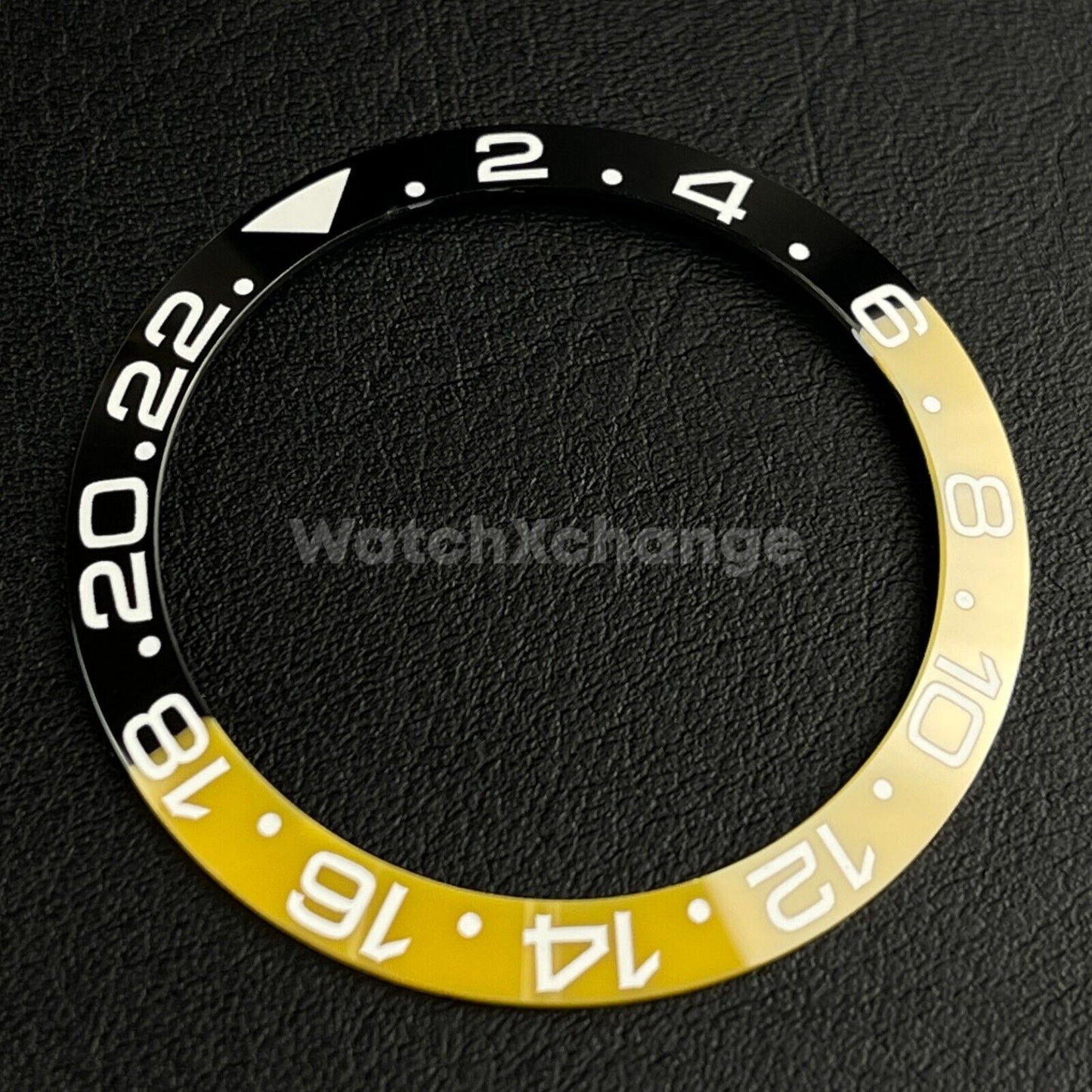 Yellow Ceramic Bezel Insert 38mm GMT For Rolex Seiko SKX007 SKX009 SRPD Sloped