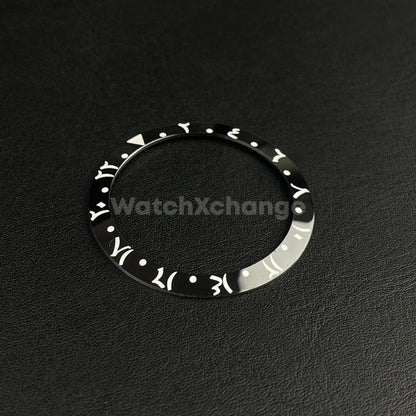 38mm Ceramic Arabic Bezel insert Black White For Rolex Seiko SKX SRPD