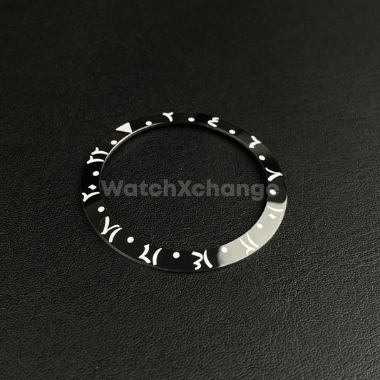 38mm Ceramic Arabic Bezel insert Black White For Rolex Seiko SKX SRPD