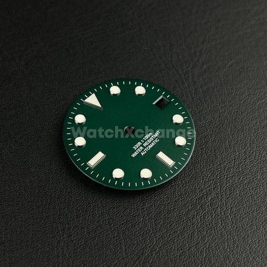 28.5mm Dark Green Watch Dial Green Luminous for SEIKO NH35 Watch Movement Parts