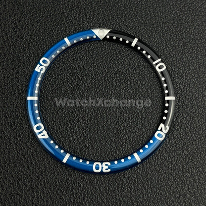 Black & Blue 38mm Flat Resin Bezel Insert For Divers Watch Seiko Mod SKX SRPD