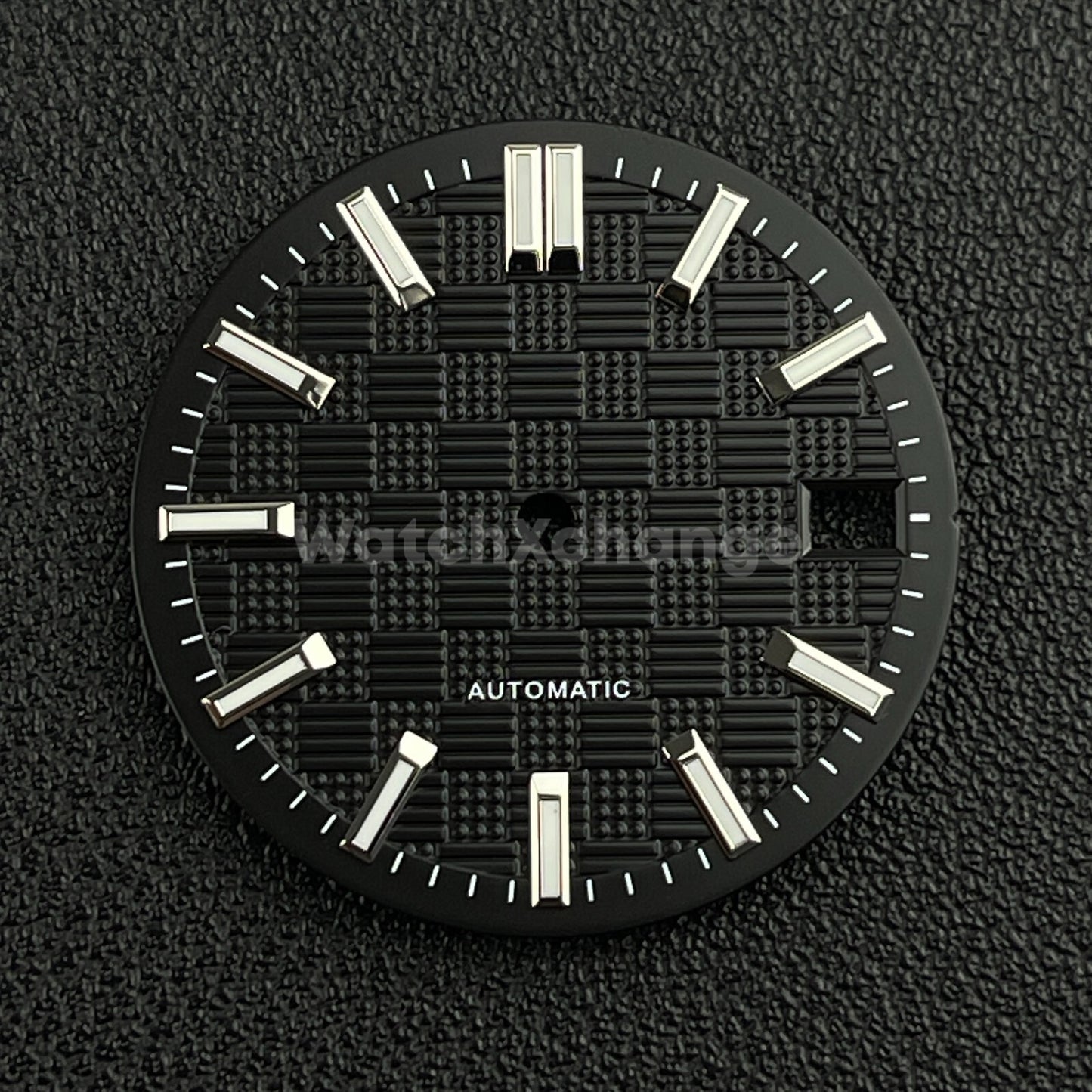 28.5mm Black Grid Dots Pattern Texture Watch Dial for SEIKO NH35 NH36 Movement