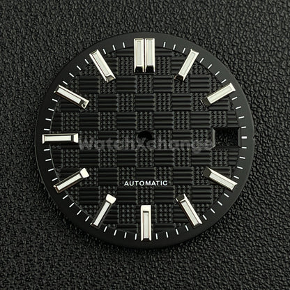 28.5mm Black Grid Dots Pattern Texture Watch Dial for SEIKO NH35 NH36 Movement