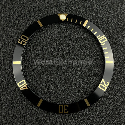 Black & Gold 37.5mm Aluminium Watch Bezel Insert for Rolex 16610 Seiko