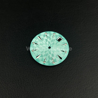 29mm Cyan Watch Dial Face Radial Pattern Diamond Scale for NH35/36 Movements