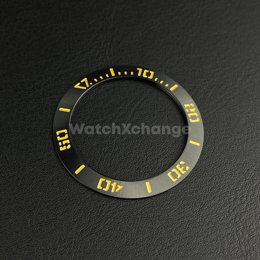 41mm Black & Gold Stainless Bezel Insert Fits Seiko King Prospex Samurai SRPF