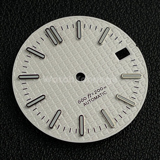 28.5mm White Grid Pattern Texture Watch Dial for SEIKO NH35 NH36 Movement