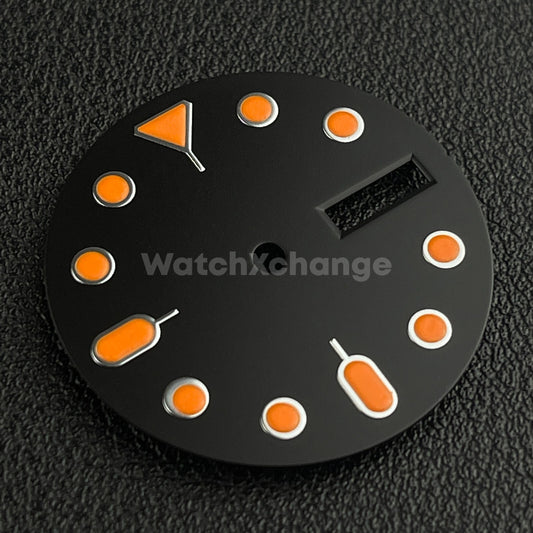 28.5mm Black & Orange Watch Dial Face for SEIKO NH36 Movement