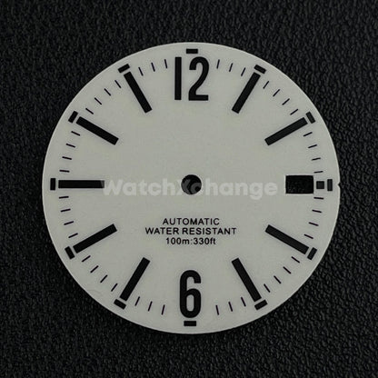 29mm White Green Full Luminous Watch Dial Face Fit for NH35 NH36 Movement Parts