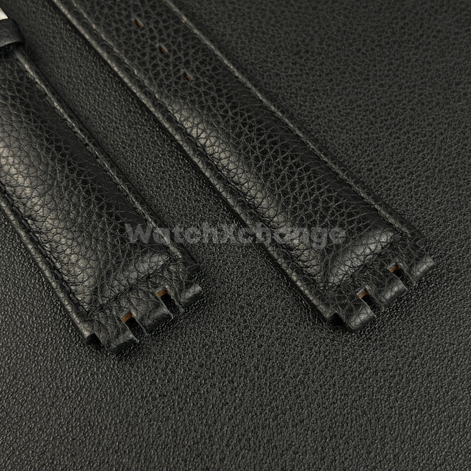 Black Genuine Leather Watch Band Strap 17mm for SWATCH YCS YAS YGS