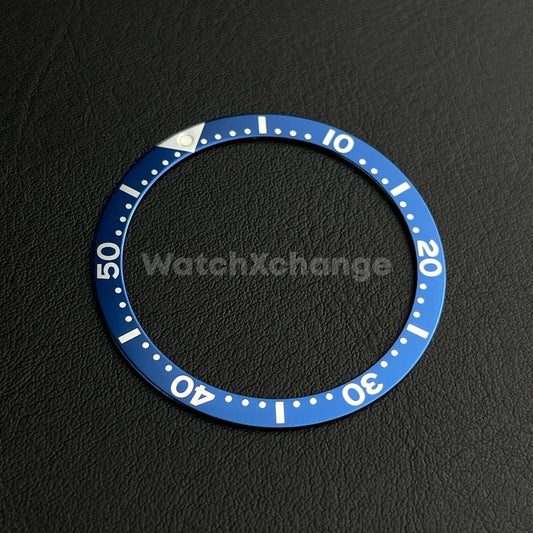 Blue & Silver 39mm Flat Aluminium Bezel Insert For Divers Watch Seiko Mod Turtle