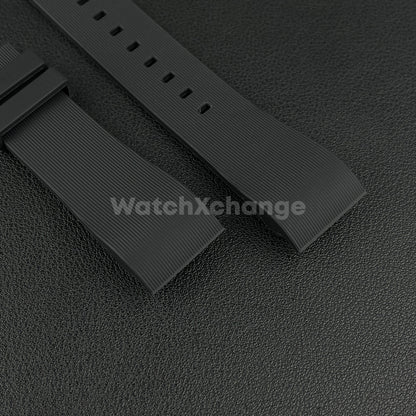 Black Silicone Rubber Watch Strap For Cartier Santos 100 Curved Ends 20 / 23mm