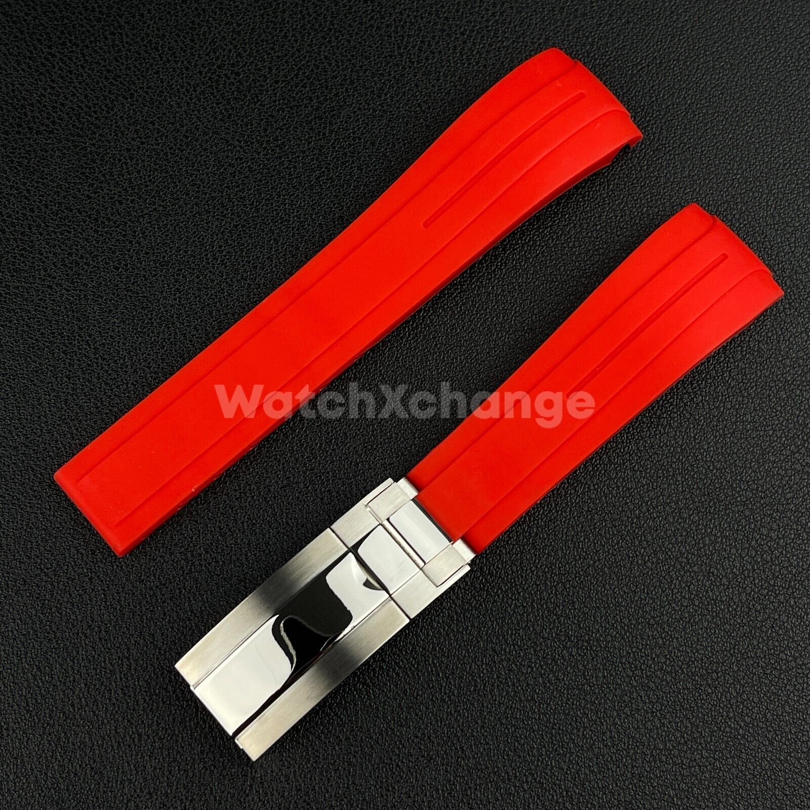 Replacement Submariner GMT 20mm Red Silicone Rubber Watch Strap Band For Rolex