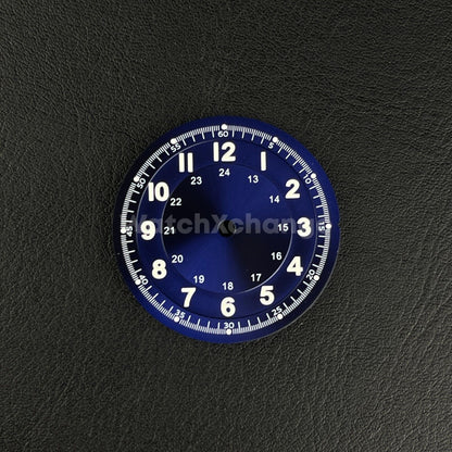 29mm Blue Watch Dial w/Green Luminous Replacement for NH35 Watch Movement Parts