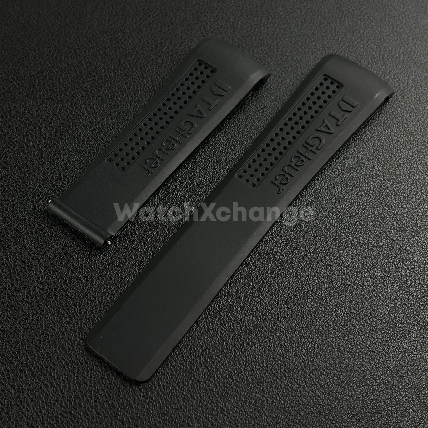 24mm Black Rubber Watch Strap Band Breathable Waterproof For TAG Heuer Carrera