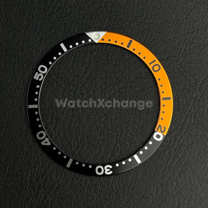 Black & Orange 39mm Flat Aluminium Bezel Insert For Diver Watch Seiko Mod Turtle