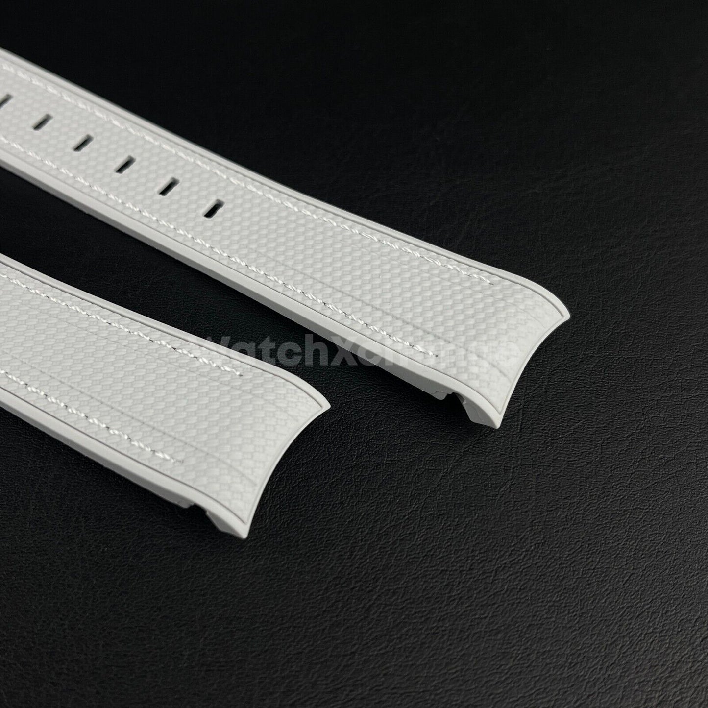 Light Grey 20mm Silicone Rubber Curved End Watch Strap Band For Omega Rolex