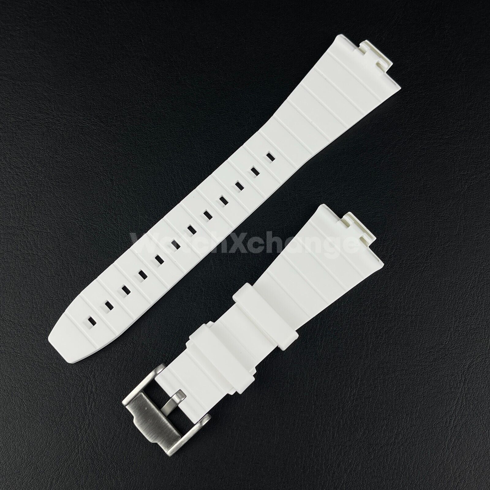 White Tissot PRX Waffle Silicone Rubber Watch Strap 12mm 40mm Powermatic 80