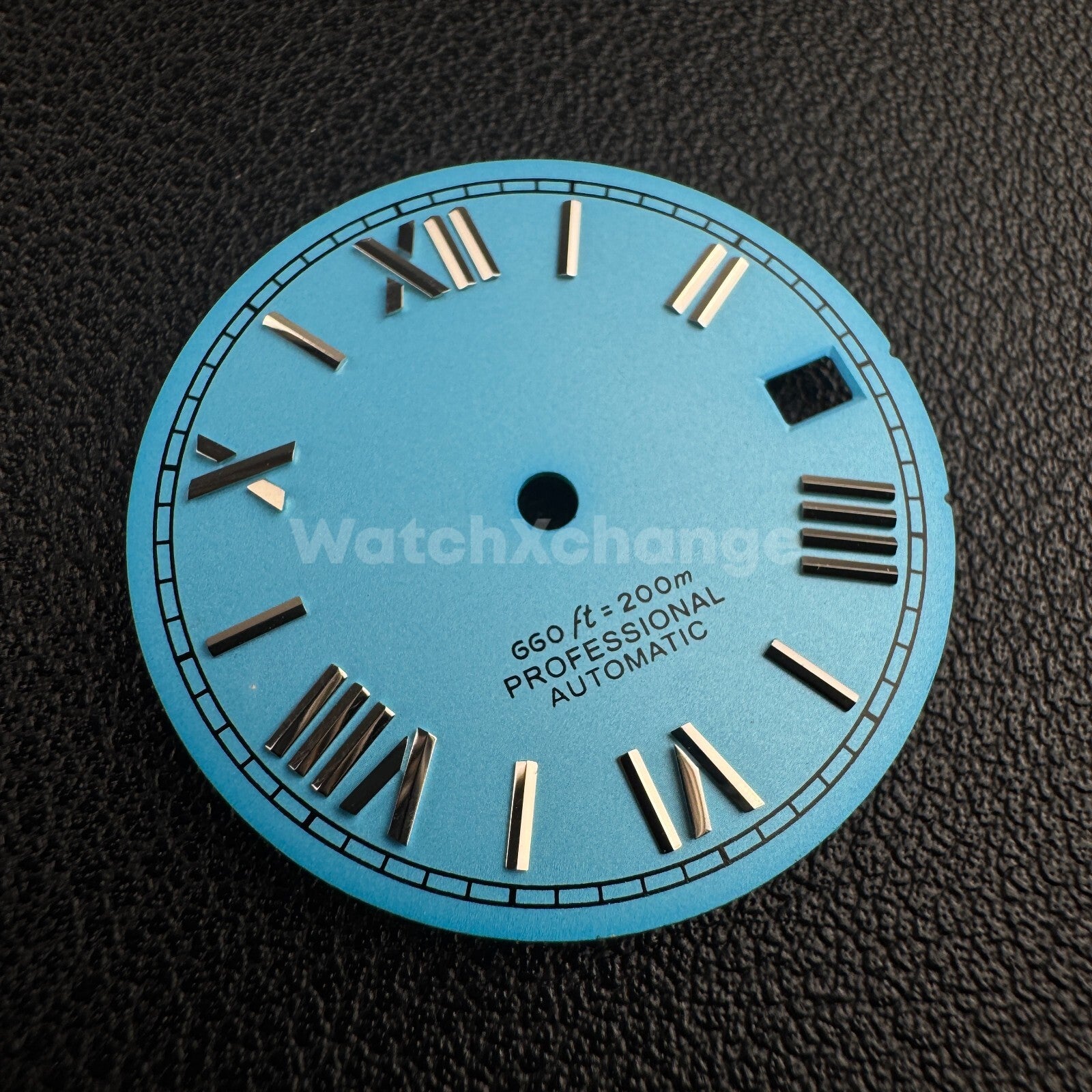 DEFECTIVE 28.5mm Blue Roman Numeral Watch Dial for SEIKO NH35 4R35 Movements