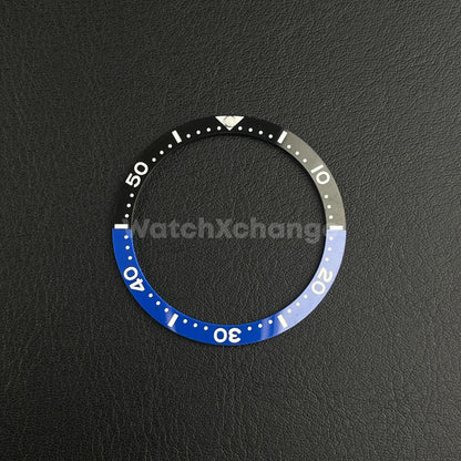 Black & Blue 38mm Flat Ceramic Bezel Insert For Divers Watch Seiko Mod SKX SRPD