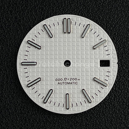 28.5mm White Grid Pattern Texture Watch Dial for SEIKO NH35 NH36 Movement