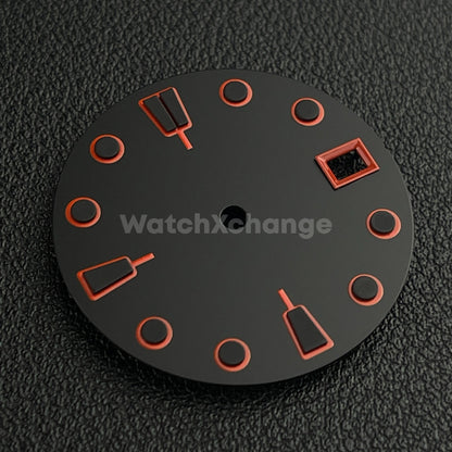 28.5mm Black & Red Watch Dial Face for SEIKO NH35 Movement