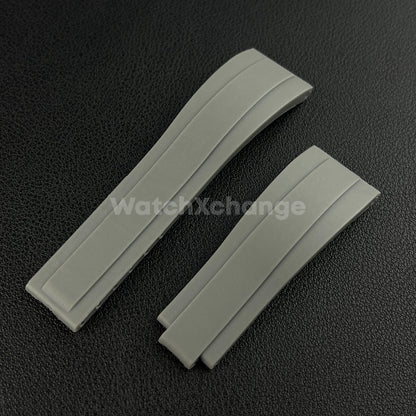 20mm Grey Silicone Rubber Watch Strap Band For Rolex OYSTERFLEX GMT