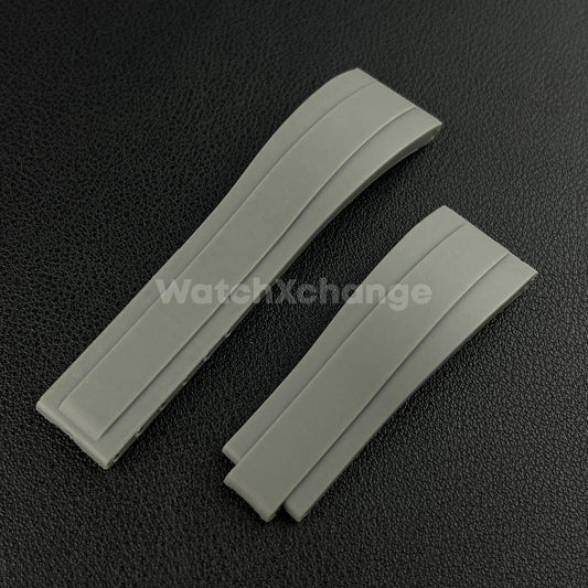 20mm Grey Silicone Rubber Watch Strap Band For Rolex OYSTERFLEX GMT