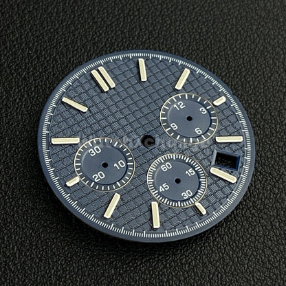 Blue 31.8mm Modified Watch Dial Accessory for VK63 Quartz Movement