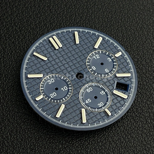 Blue 31.8mm Modified Watch Dial Accessory for VK63 Quartz Movement