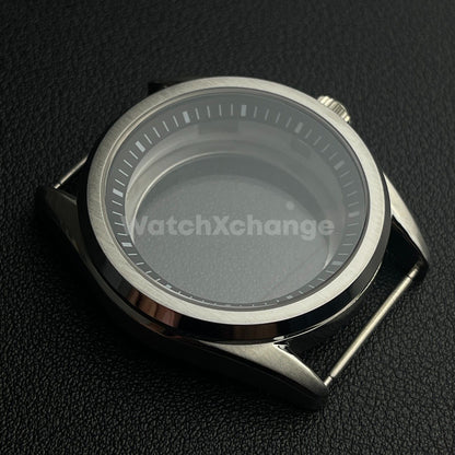40mm Silver Pilot Stainless Steel Watch Case For Japanese NH35 NH36 NH38